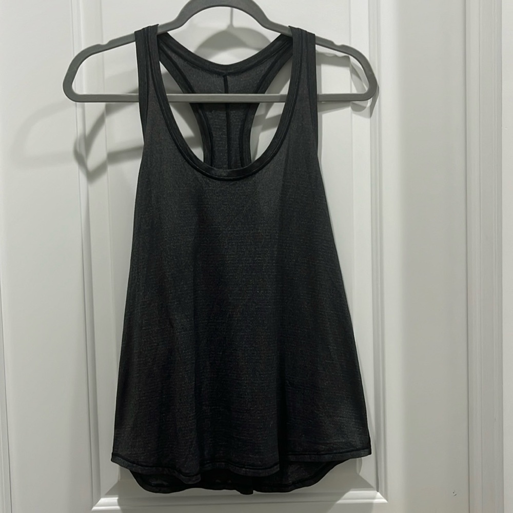 Lululemon Dark Gray Spilt Back Tank Top Sz 6 / 8